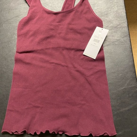 Spiritual Gangster Tops - {Spiritual Gangster} Amor Ribbed Tank Wine NWT